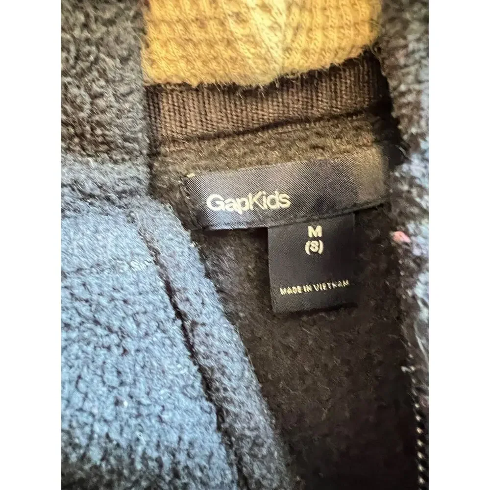 Gap Boy's Logo Fleece Full Zip Hoodie Navy Blue Size M (8)